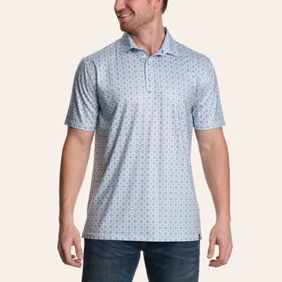 Rafter C Men's Blue Wallpaper Geo Print Polo Shirt