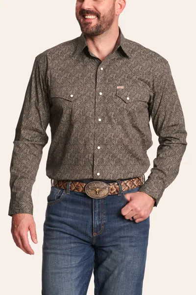 Rafter C Men's Brown Paisley Print Western Shirt