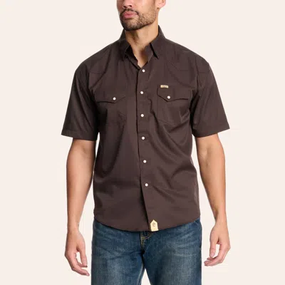 Rafter C Men's Brown Pearl Snap Western Shirt
