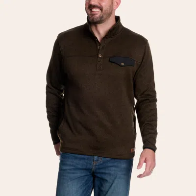 Rafter C Men's Chocolate Button Up Sweater In Brown