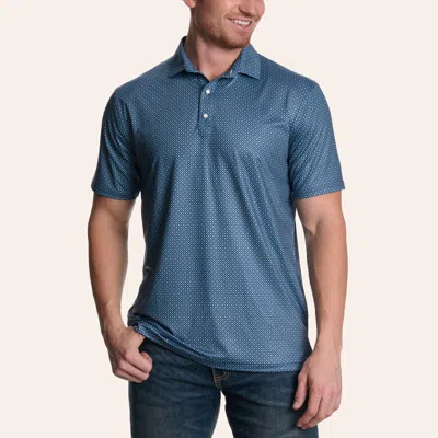 Rafter C Men's Dark Blue Geo Print Polo Shirt