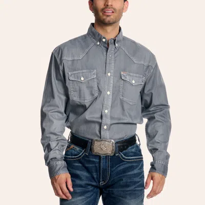 Rafter C Men's Gray Long Sleeve Western Shirt In Taupe