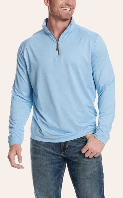 Rafter C Men's Heather Blue Quarter Zip Knit Sweater