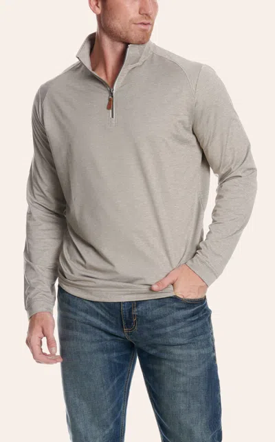 Rafter C Men's Heather Khaki Quarter Zip Knit Sweater In Gray