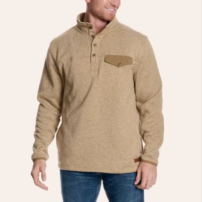 Rafter C Men's Khaki Button Up Sweater In Brown