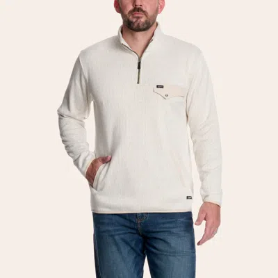 Rafter C Men's Khaki Quarter Zip Sweater In Brown