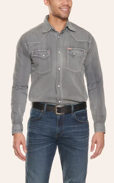 Rafter C Men's Proflex45 Washed Gray Western Shirt