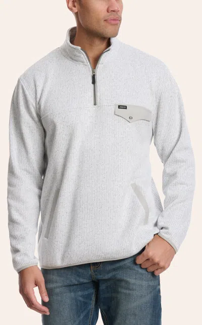 Rafter C Men's Red Dirt Collection Gray Subtle Stripes 1/4 Zip Pullover