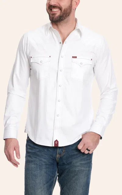 Rafter C Men's Red Dirt Collection White Dobby Charcoal Stitch Long Sleeve Western Shirt