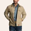 Rafter C Men's Sandy Canvas Button Down Front Jacket In Sand
