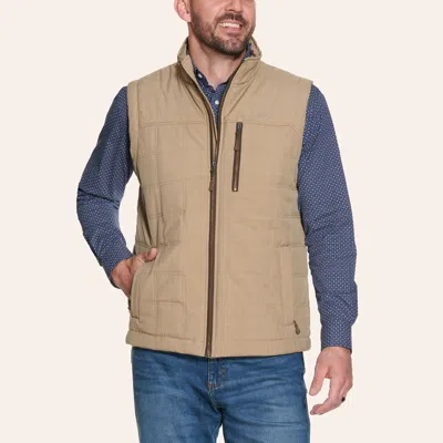 Rafter C Men's Tan Quilted Puff Vest In Brown