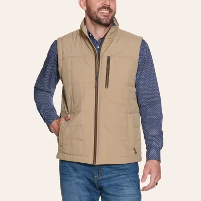 Rafter C Men's Tan Quilted Puff Vest In Brown