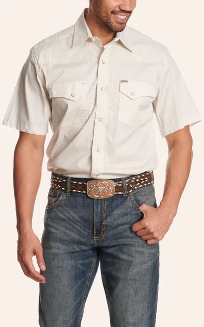 Rafter C Men's Taupe Wallpaper Print Stretch Western Shirt In Brown