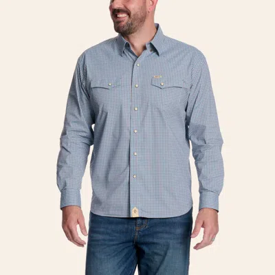 Rafter C Men's Turquoise Plaid Print Western Shirt In Blue