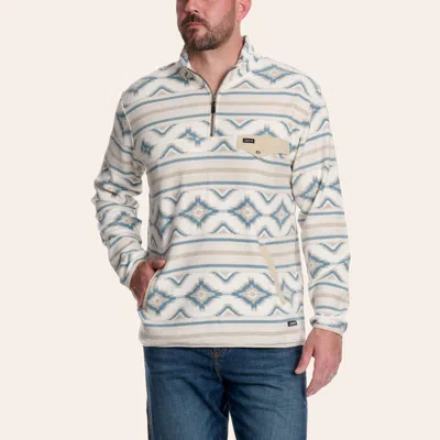 Rafter C Men's White Aztec Print Quarter Zip Sweater