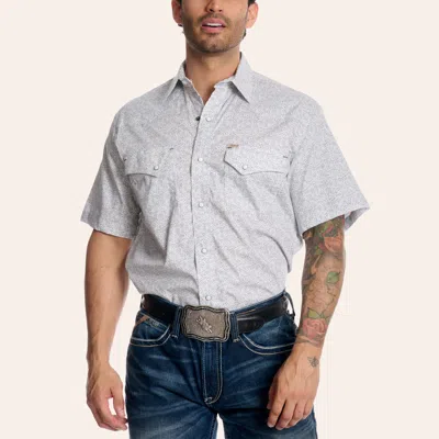Rafter C Men's White Paisley Print Pearl Snap Western Shirt