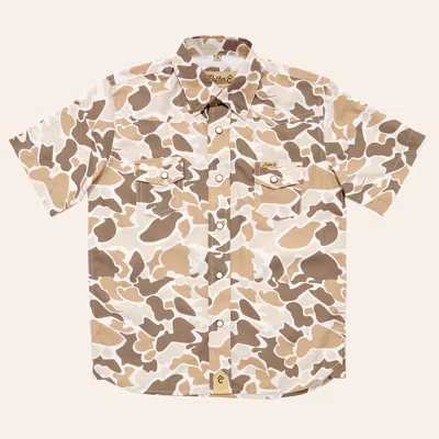 Rafter C Outdoors Boys' Camo Print Pearl Snap Western Shirt In Brown