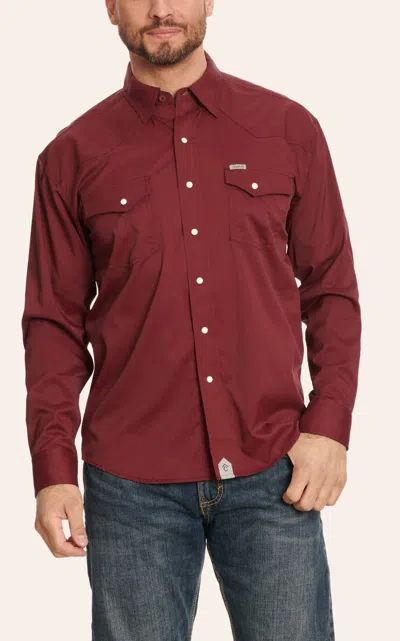Rafter C Outdoors Men's Burgundy Long Sleeve Lefty Fishing Shirt