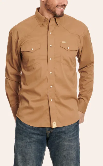 Rafter C Outdoors Men's Caramel Long Sleeve Lefty Fishing Shirt In Brown
