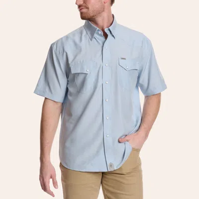Rafter C Outdoors Men's Gray Blue Pearl Snap Western Shirt