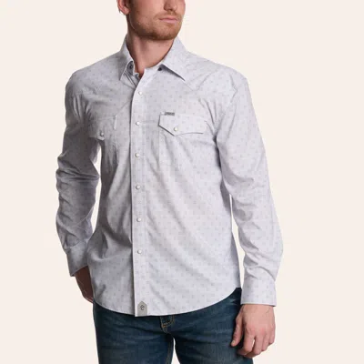 Rafter C Outdoors Men's Gray Long Sleeve Pearl Snap Western Shirt