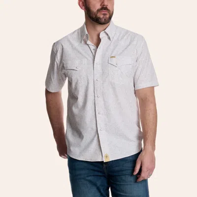 Rafter C Outdoors Men's White Paisley Print Pearl Snap Western Shirt