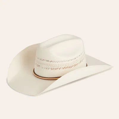 Rafter C Proflex45 Two-toned Shantung Cattleman Vented Straw Cowboy Hat In White