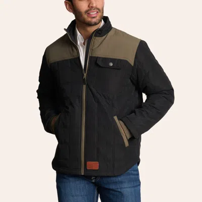 Rafter C Ranchwear Men's Coyote Black & Olive-gray Quilted Puff Jacket