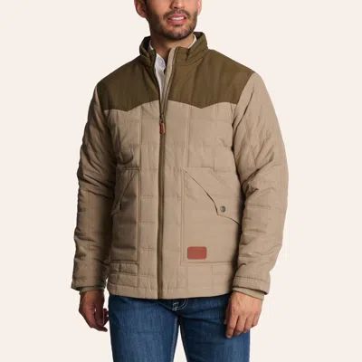 Rafter C Ranchwear Men's Coyote Khaki & Coffee Quilted Puff Jacket In Brown