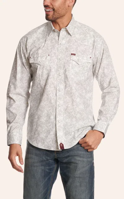Rafter C Red Dirt Men's Cream & Gray Paisley Print Western Shirt In Brown