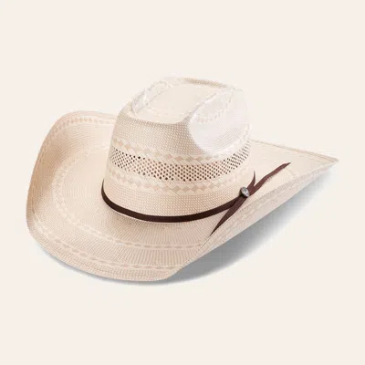 Rafter C Shantung Ivory And Tan Brick Crown Cowboy Hat In Neutral