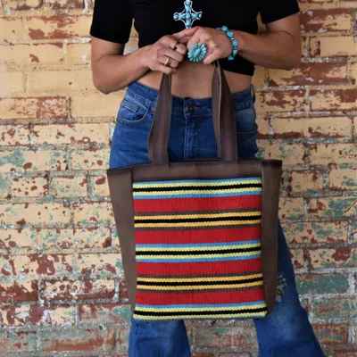 Rafter T Ranch Co. Women's Blaze Leather Tote Bag* In Brown In Blue