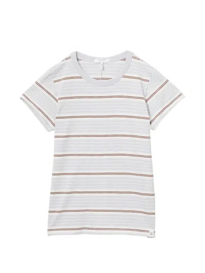 Rag & Bone Striped Short-sleeve T-shirt In White