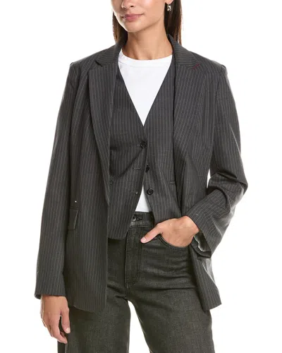 Rag & Bone 2pc Wool-blend Jennifer Blazer & Vest Set In Black