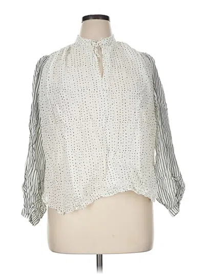 Pre-owned Rag & Bone 3/4 Sleeve Blouse In Silver