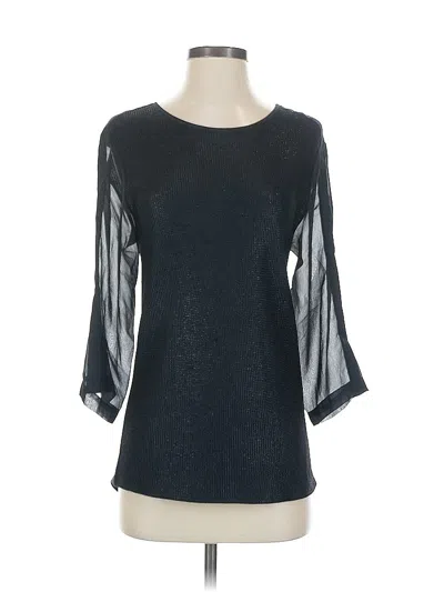 Pre-owned Rag & Bone 3/4 Sleeve Top Black Boatneck Tops