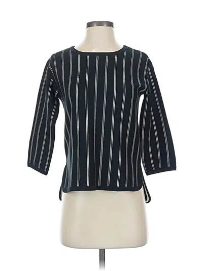 Pre-owned Rag & Bone 3/4 Sleeve Top Black Boatneck Tops