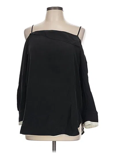 Pre-owned Rag & Bone 3/4 Sleeve Top Black Cold Shoulder Neckline Tops