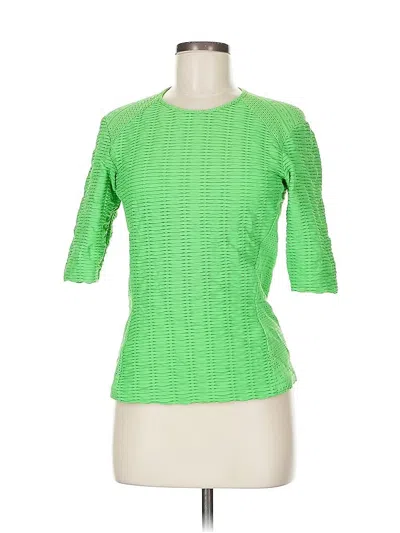 Pre-owned Rag & Bone 3/4 Sleeve Top Green Crew Neck Tops