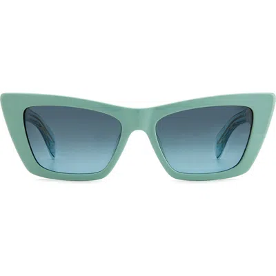 Rag & Bone 53mm Cat Eye Sunglasses In Green/gray Shaded Green