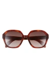 Rag & Bone 53mm Gradient Square Sunglasses In Red