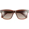 Rag & Bone 54mm Rectangular Sunglasses In Brown