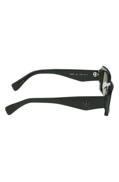 Rag & Bone 54mm Rectangular Sunglasses In Crystal Olive Solid Olive Gree