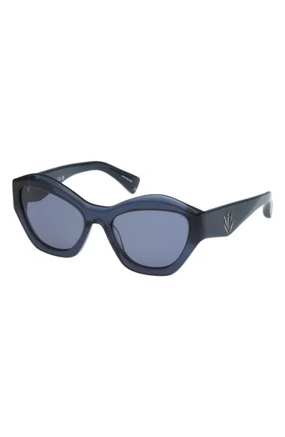 Rag & Bone 55mm Butterfly Sunglasses In Blue