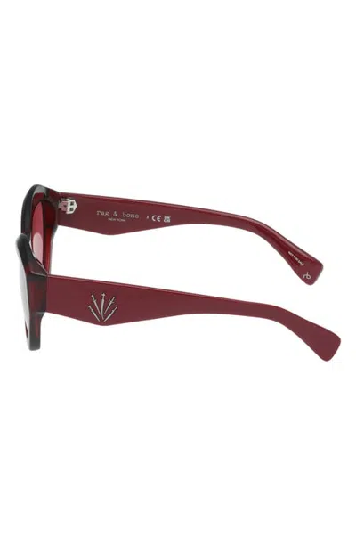 Rag & Bone 55mm Butterfly Sunglasses In Burgundy
