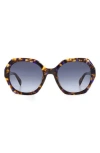 Rag & Bone 55mm Gradient Round Sunglasses In Brown Blue Havana/grey