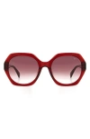 Rag & Bone 55mm Gradient Round Sunglasses In Burgundy/burgundy Shaded