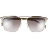 Rag & Bone 55mm Half Rim Sunglasses