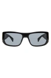 Rag & Bone 56mm Rectangular Sunglasses In Black