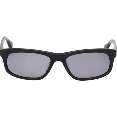 Rag & Bone 56mm Rectangular Sunglasses In Black